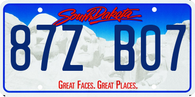 SD license plate 87ZB07