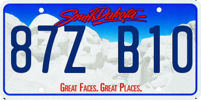 SD license plate 87ZB10