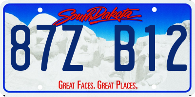 SD license plate 87ZB12