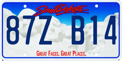SD license plate 87ZB14