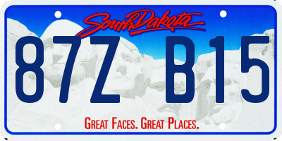 SD license plate 87ZB15