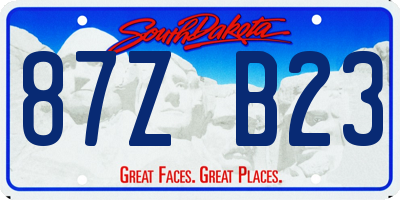 SD license plate 87ZB23