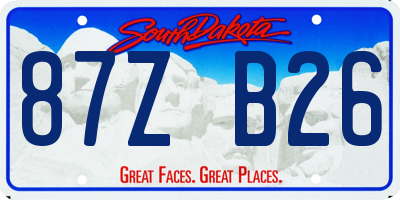 SD license plate 87ZB26