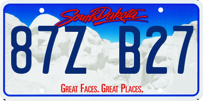 SD license plate 87ZB27