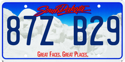 SD license plate 87ZB29