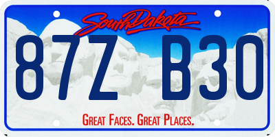 SD license plate 87ZB30