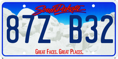 SD license plate 87ZB32