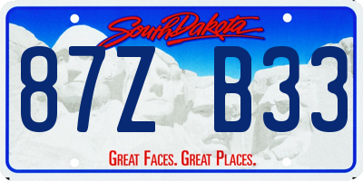 SD license plate 87ZB33