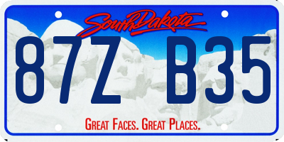 SD license plate 87ZB35