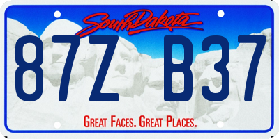 SD license plate 87ZB37