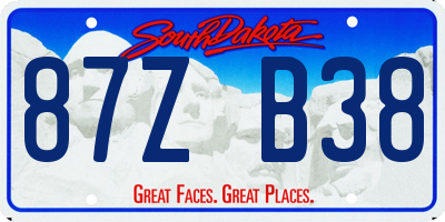 SD license plate 87ZB38