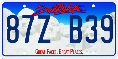 SD license plate 87ZB39