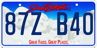 SD license plate 87ZB40
