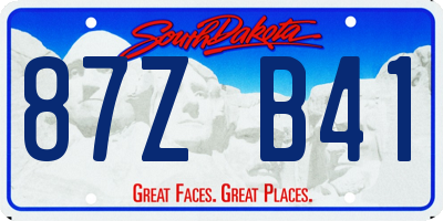SD license plate 87ZB41