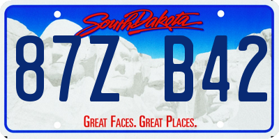 SD license plate 87ZB42