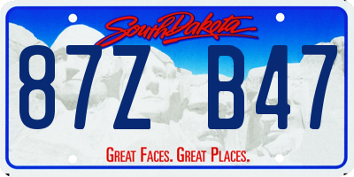 SD license plate 87ZB47
