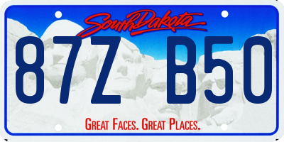 SD license plate 87ZB50