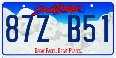 SD license plate 87ZB51