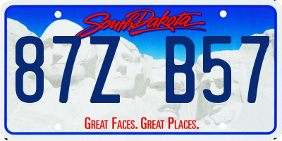 SD license plate 87ZB57