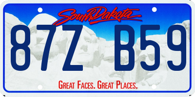 SD license plate 87ZB59