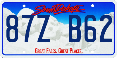 SD license plate 87ZB62
