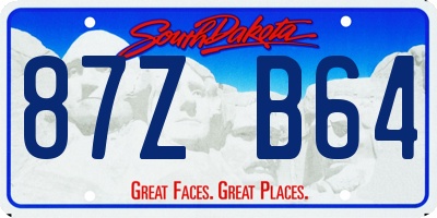 SD license plate 87ZB64