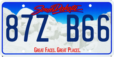 SD license plate 87ZB66
