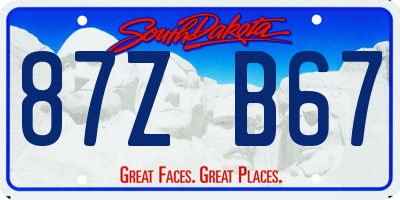 SD license plate 87ZB67