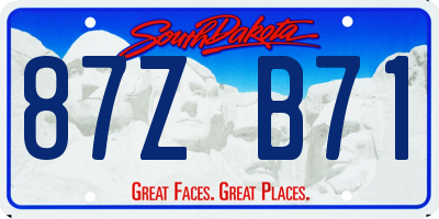 SD license plate 87ZB71