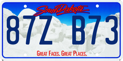 SD license plate 87ZB73