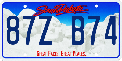 SD license plate 87ZB74