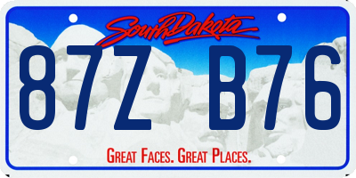 SD license plate 87ZB76