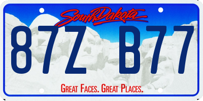 SD license plate 87ZB77