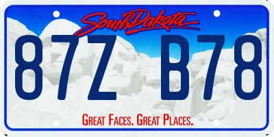 SD license plate 87ZB78
