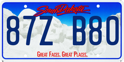 SD license plate 87ZB80