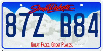 SD license plate 87ZB84