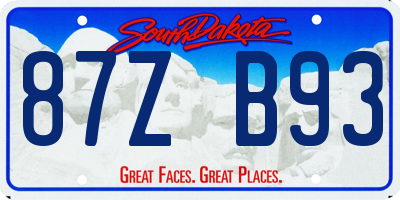 SD license plate 87ZB93