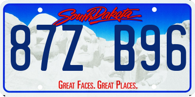 SD license plate 87ZB96