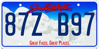 SD license plate 87ZB97