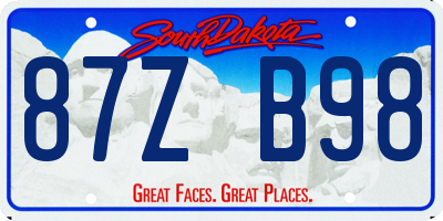 SD license plate 87ZB98