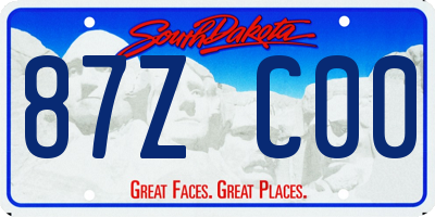 SD license plate 87ZC00