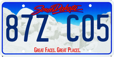 SD license plate 87ZC05