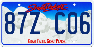 SD license plate 87ZC06