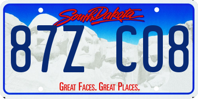 SD license plate 87ZC08