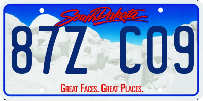 SD license plate 87ZC09