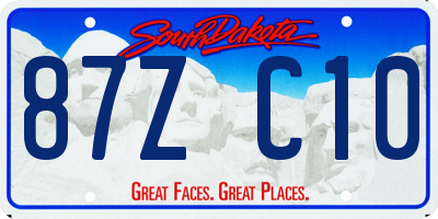 SD license plate 87ZC10