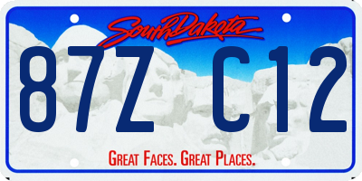 SD license plate 87ZC12