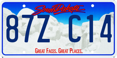 SD license plate 87ZC14