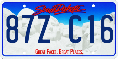 SD license plate 87ZC16
