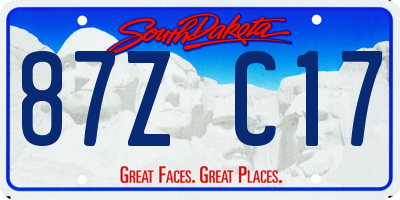 SD license plate 87ZC17